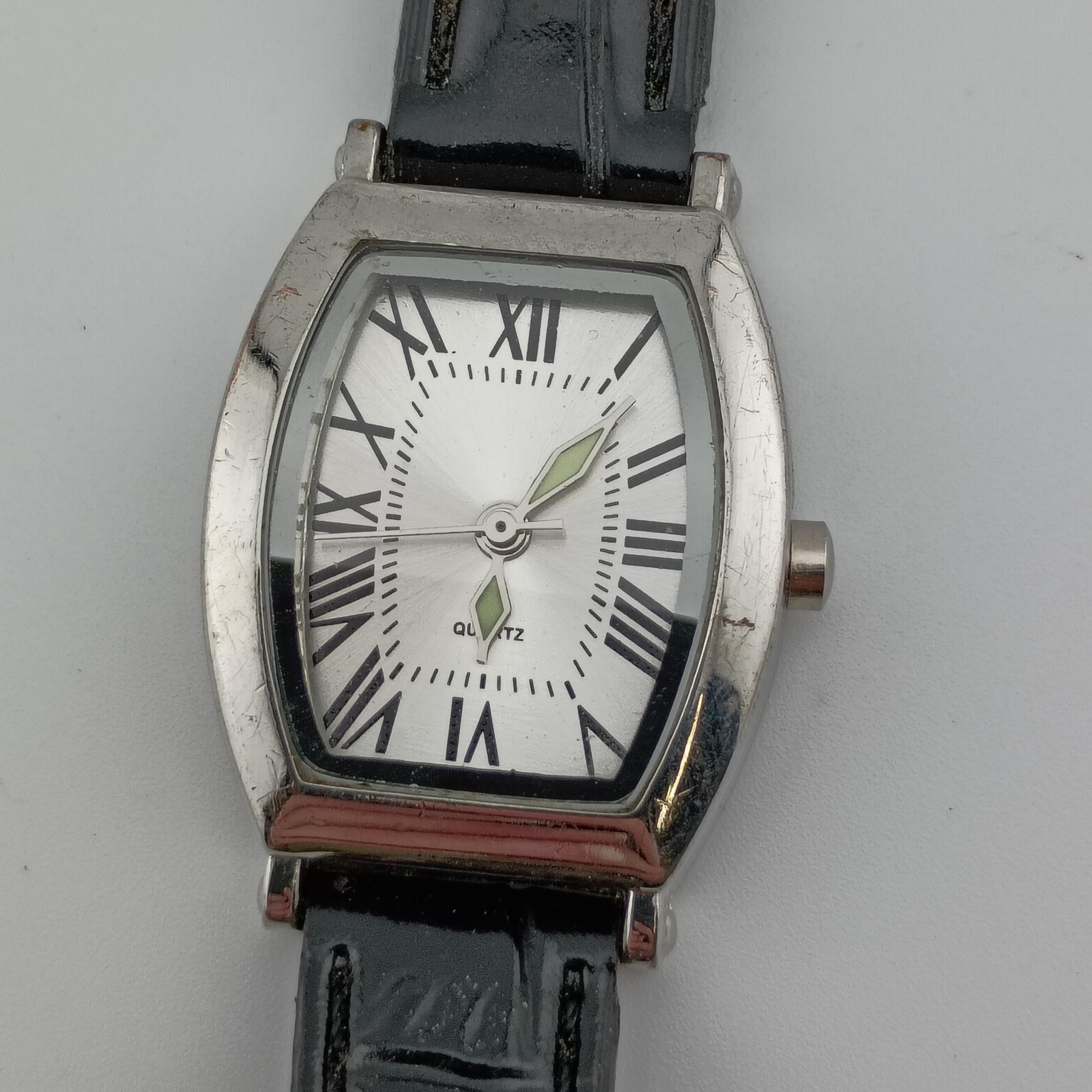 SKC Womens Watch 23mm Silver Dial Silver Case Black Strap, Fresh Battery