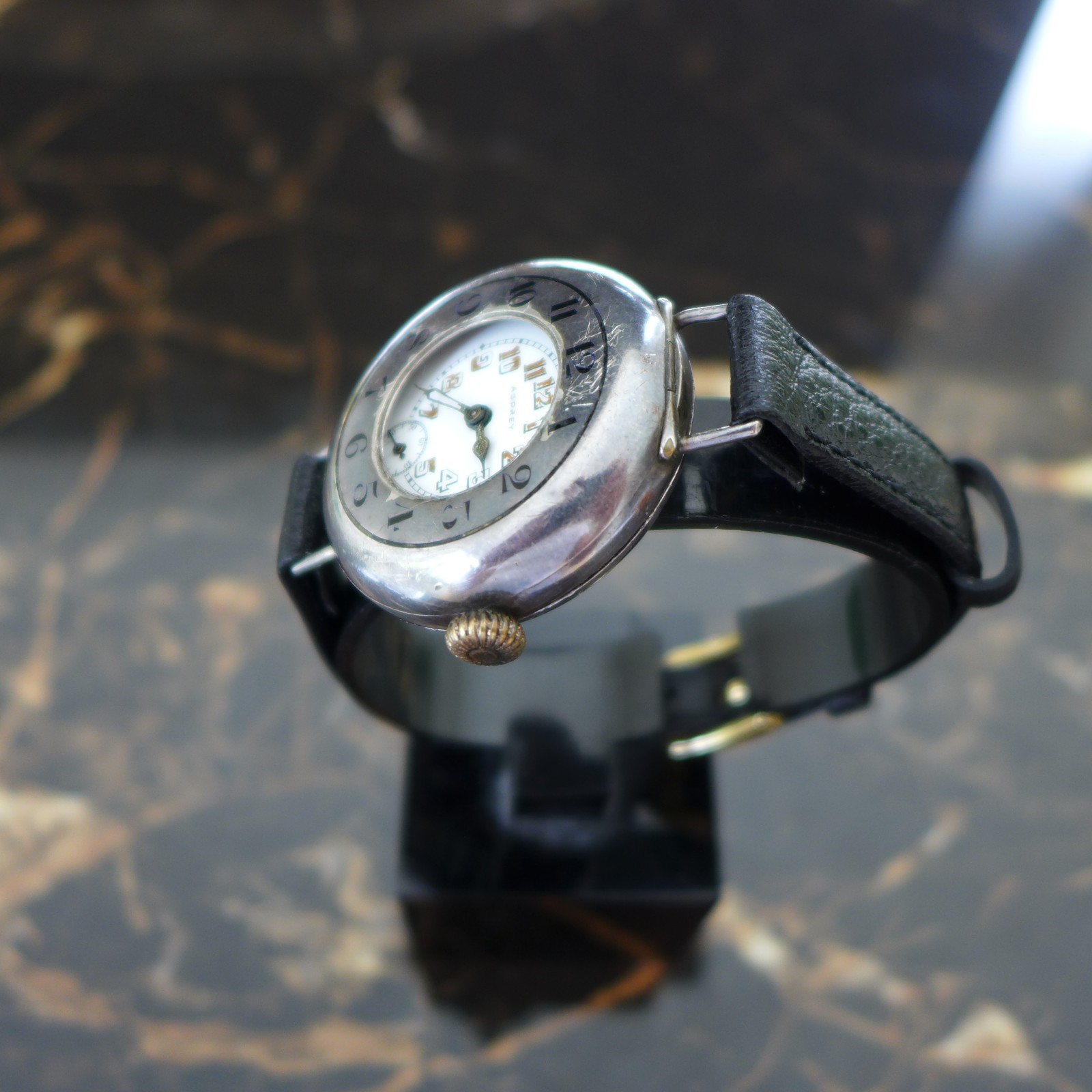 A WW1 1917-18 BRITISH MILITARY ROLEX “ASPREY”OFFICERS TRENCH SILVER HALF HUNTER