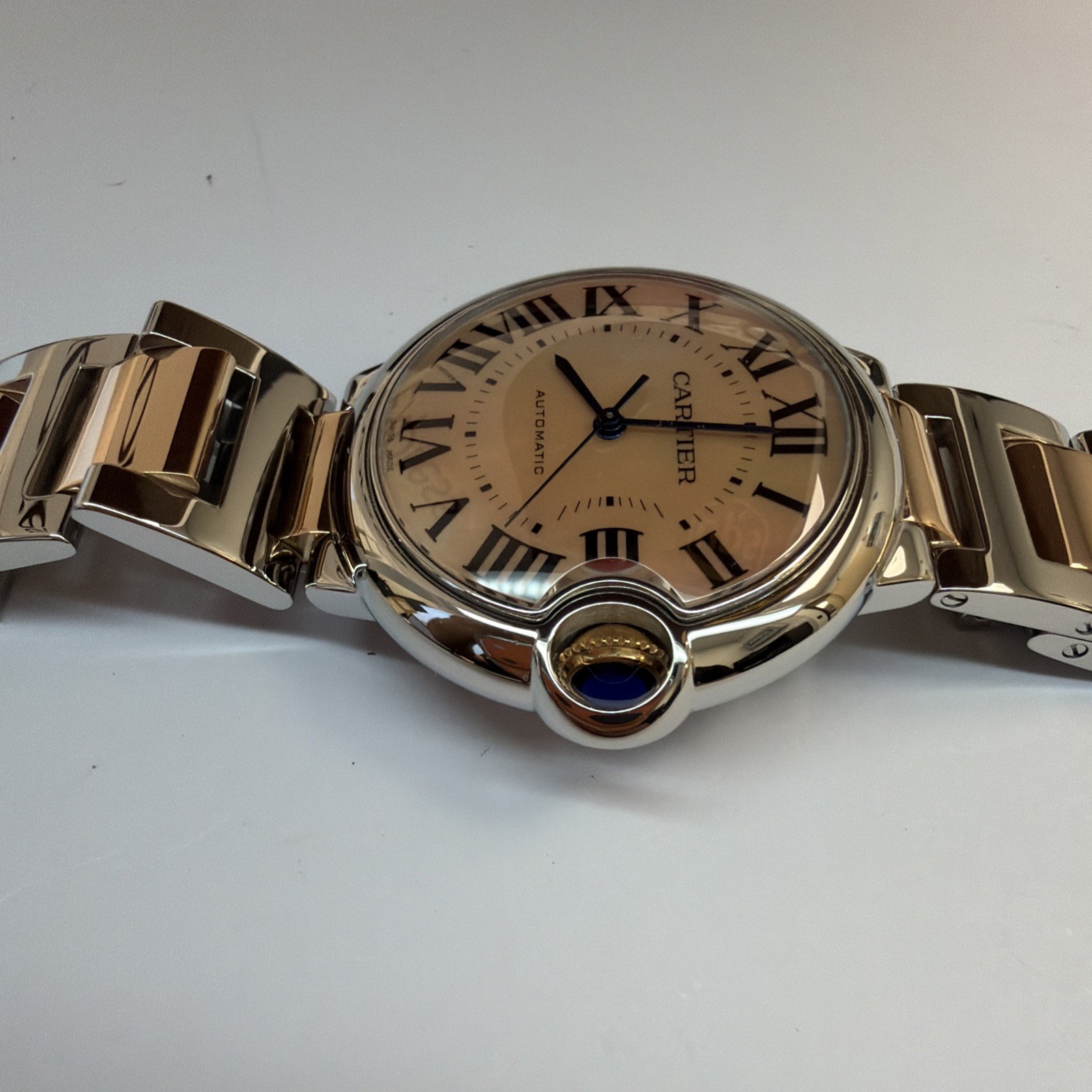 Cartier Ballon Bleu 18k Rose Gold And Stainless 36mm Pink Mop W6920033