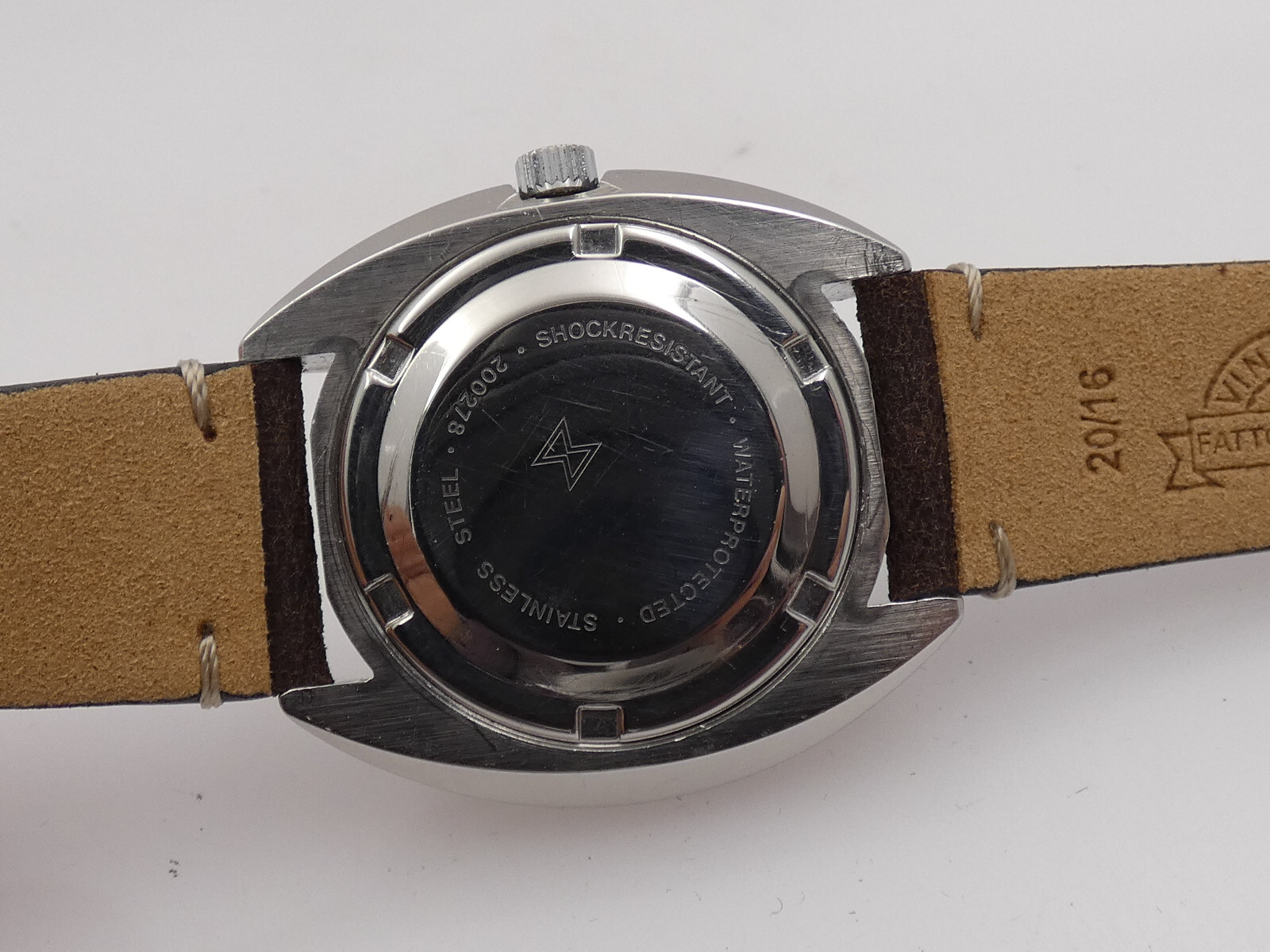 LORENZ EDOX BLUBIRD CUSHION OVERSIZE 38,5mm AUTOMATIC STEEL YEARS ’70s WATCH
