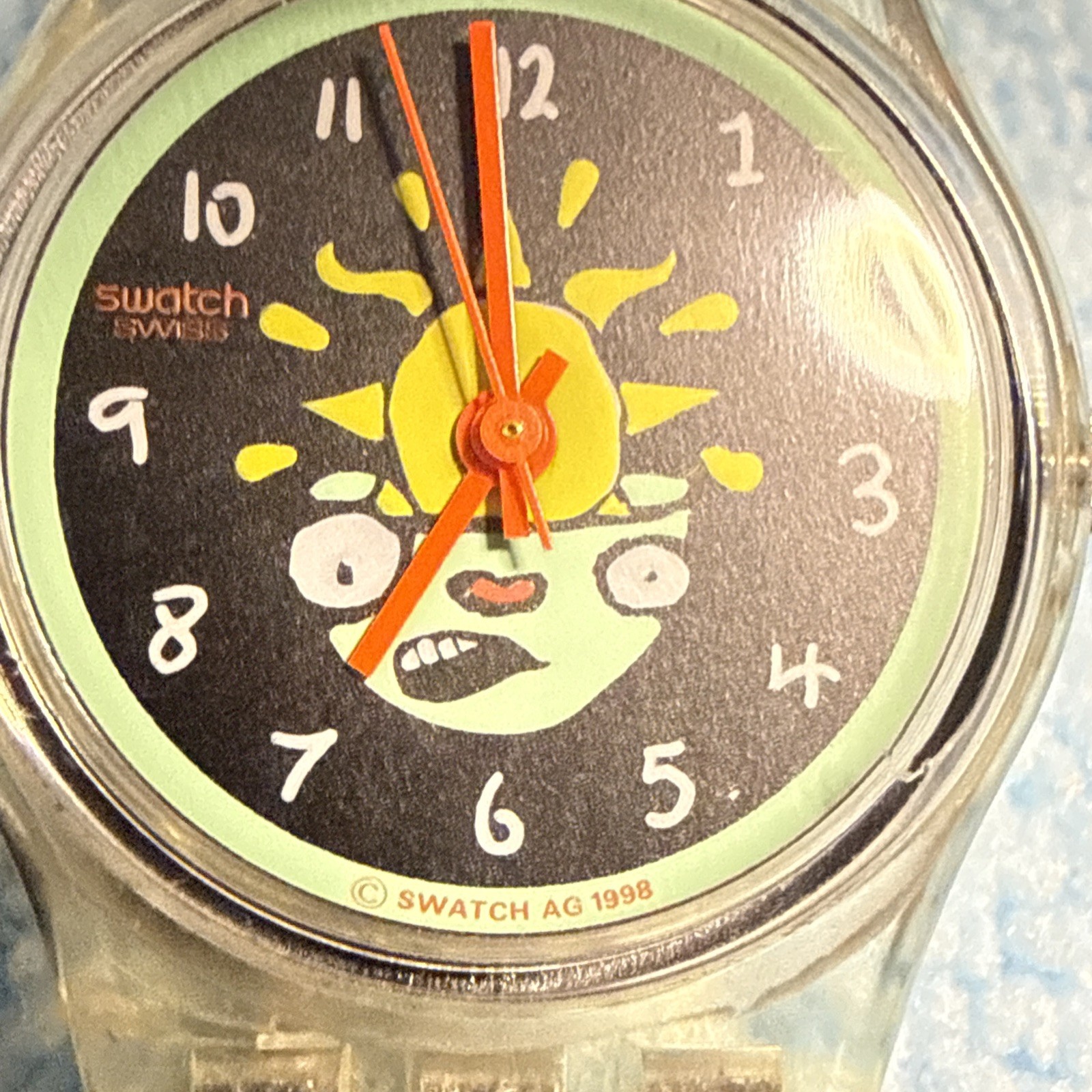 🇨🇭Swatch Watch ULO LK174 1999 Rare Working has a nee battery clear case too!
