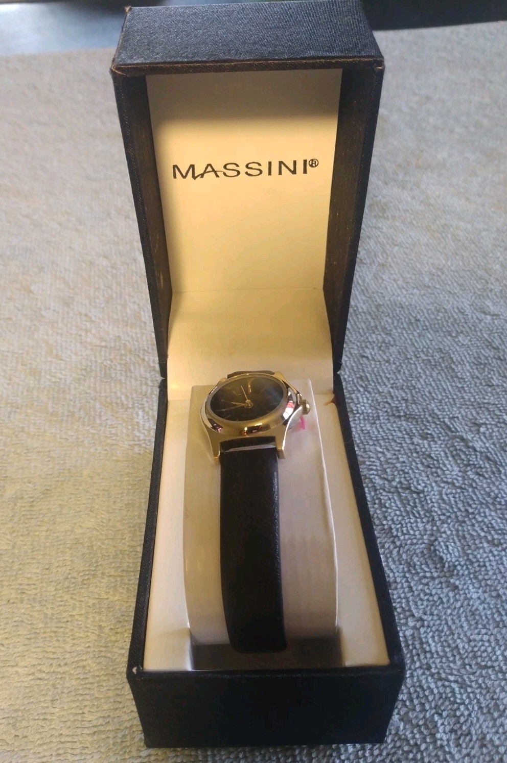Vtg Massini Wristwatch Quartz Leather Band NIP