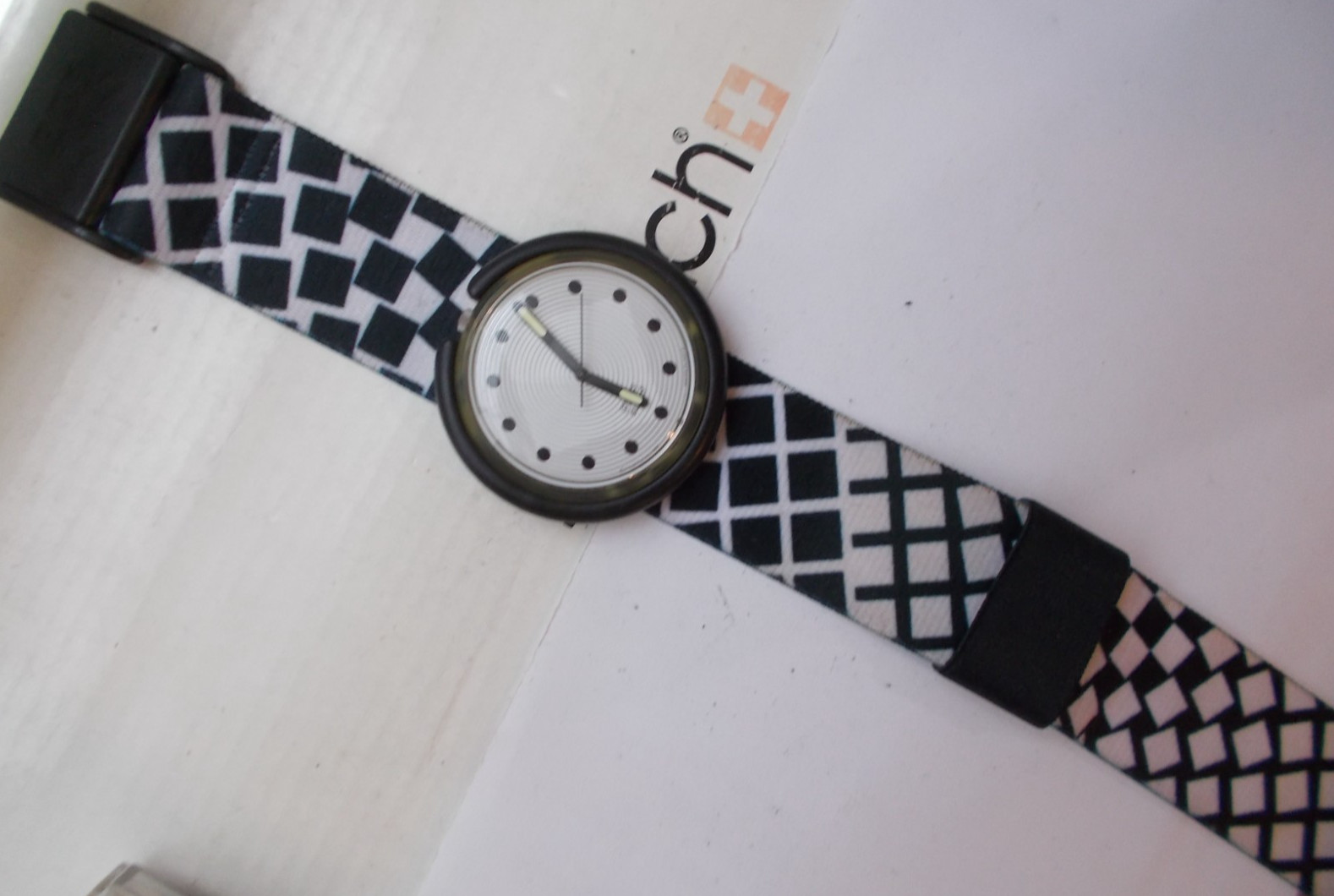 POP SWATCH ” SQUARES ” ’92 EXCELLENT- BOX WOW RARE L@@K VINTAGE
