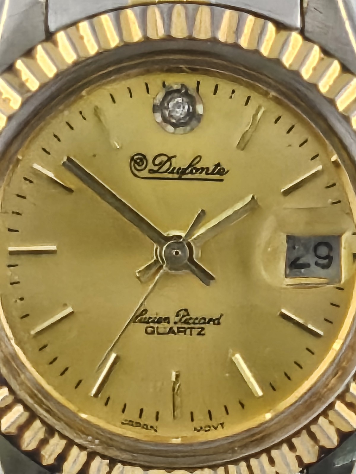 Ladies Lucien Piccard Dufonte Presidential Style Fluted Bezel Quartz Watch Runs