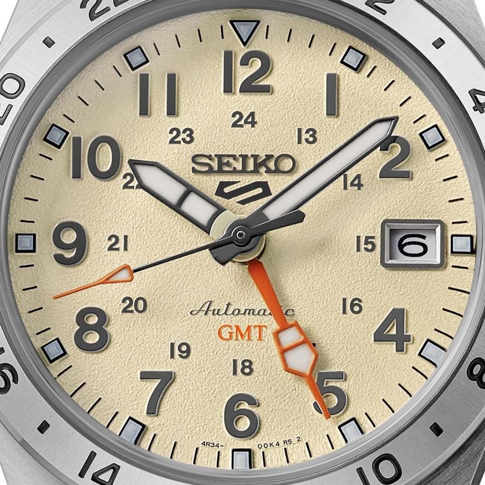 Seiko 5 Sports Field GMT “Desert Sand” Automatic Stainless Steel – HDB002K1