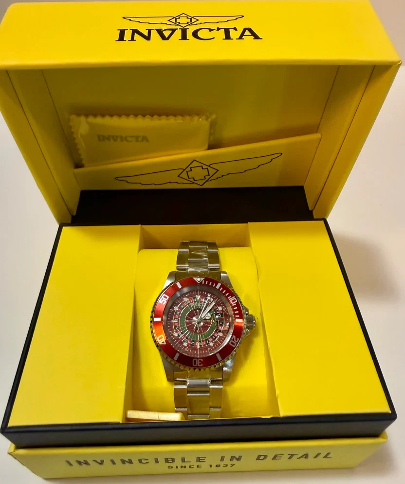 Invicta 50519 Mens Pro Diver Roulette House of Cards 40mm Quartz SS Watch New