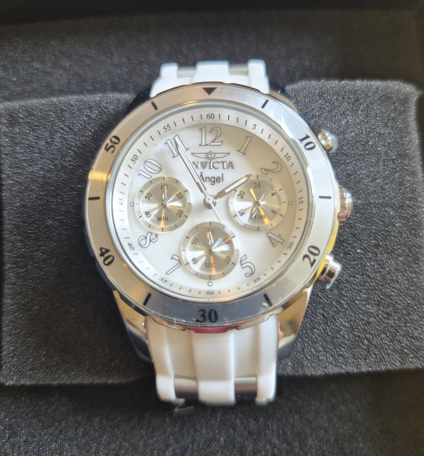 Invicta Angel Womens Watch Steel-White 40mm with Invicta Racing Keychain