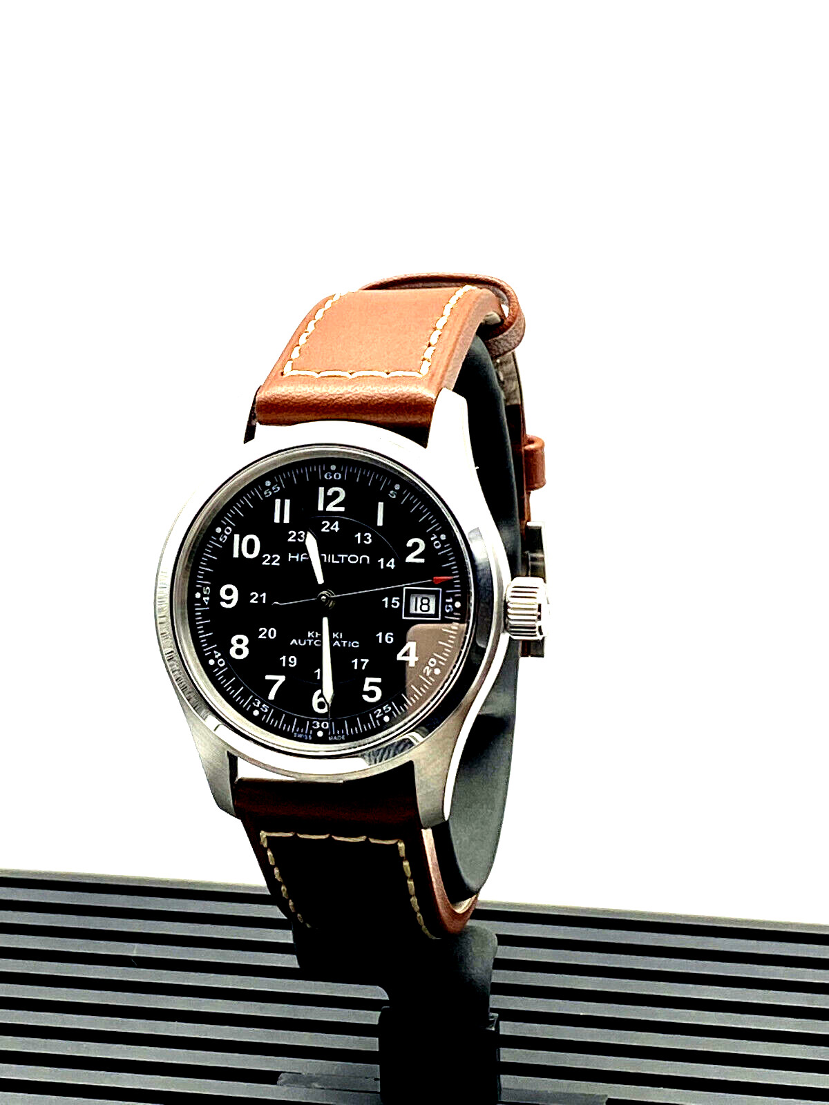 Hamilton Khaki Field Auto Black Dial Leather Men’s Watch H70455533
