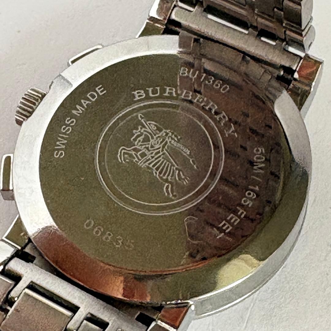 Burberry BU1360 Chronograph Silver Mens Watch Quartz Japan 072750