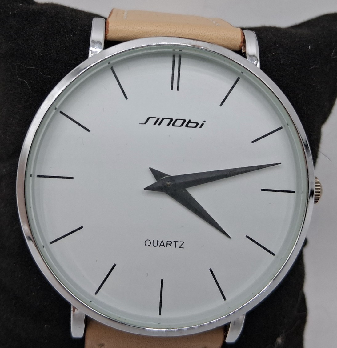 Sinobi Quartz ,Analog ,Watch Light Brown Band. (Men, or Women, or Unsex, )