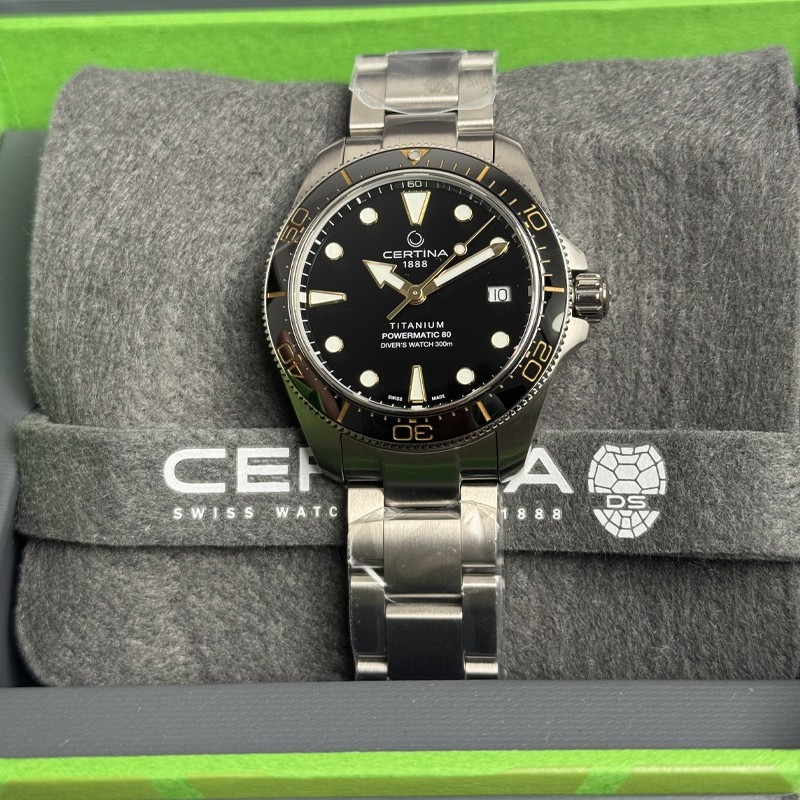Certina DS Action Diver 38mm Powermatic 80 Black Dial Men’s Watch C0488074405100