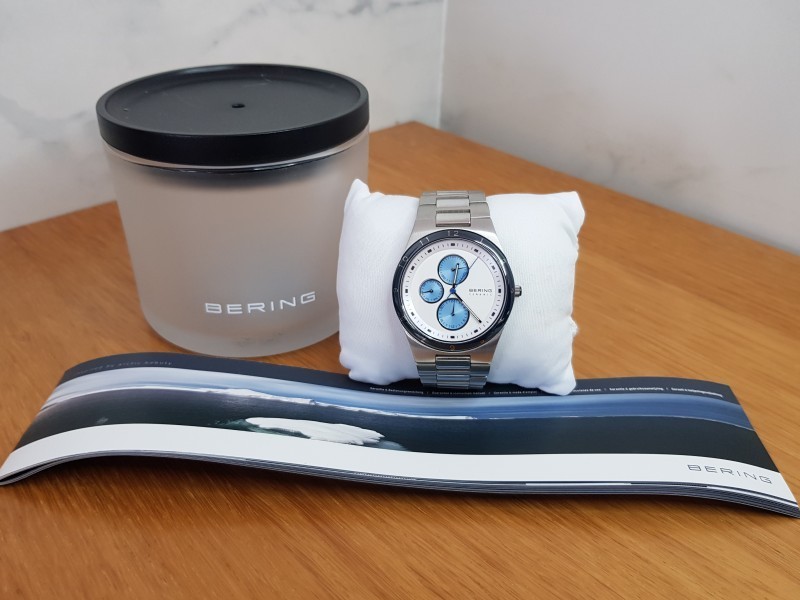 Mens Ultra Slim Steel & Ceramic Bering Minimalist Dress Date Watch 32339-707