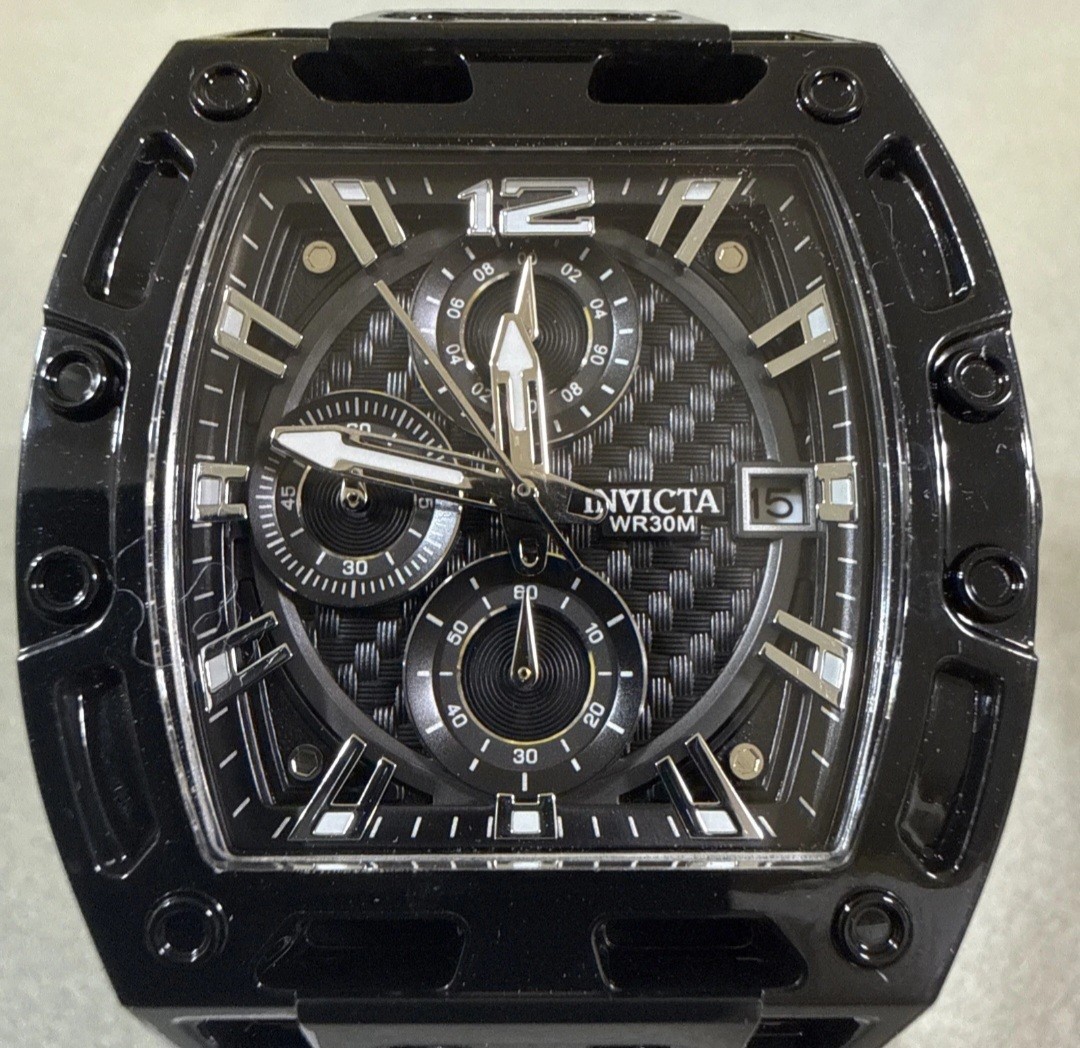 Invicta S1 Rally Men’s 42mm Black carbon ￼Chronograph Watch Model 70146 – NEW