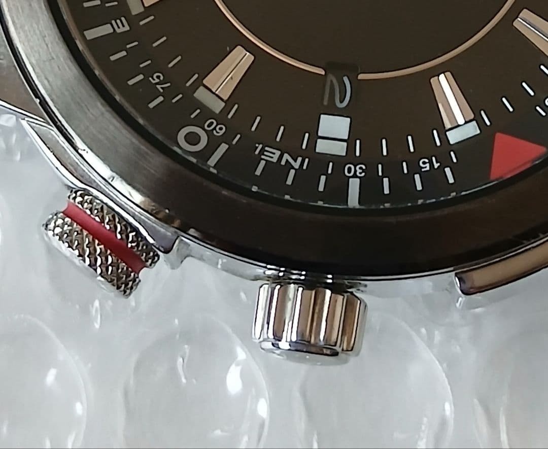 SEIKO Quartz Inner Rotating Bezel Black Dial Stainless Mens Watch 10 BAR