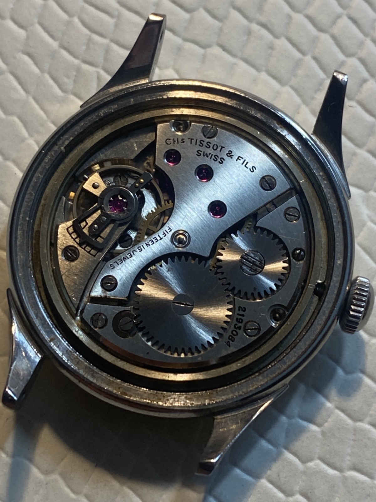 A 1949 35mm ALL Original Steel Tissot “Pointer Date” w/famous Cal., 27 Movement!