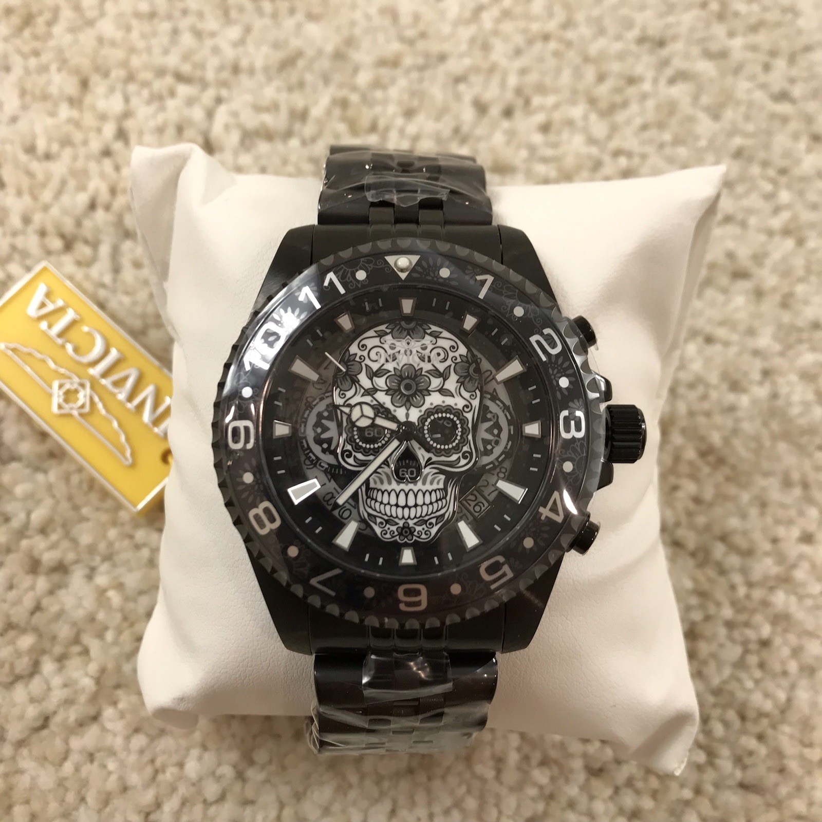 Invicta Pro Diver Dia De Los Muertos Men’s Skull Watch Black 43mm