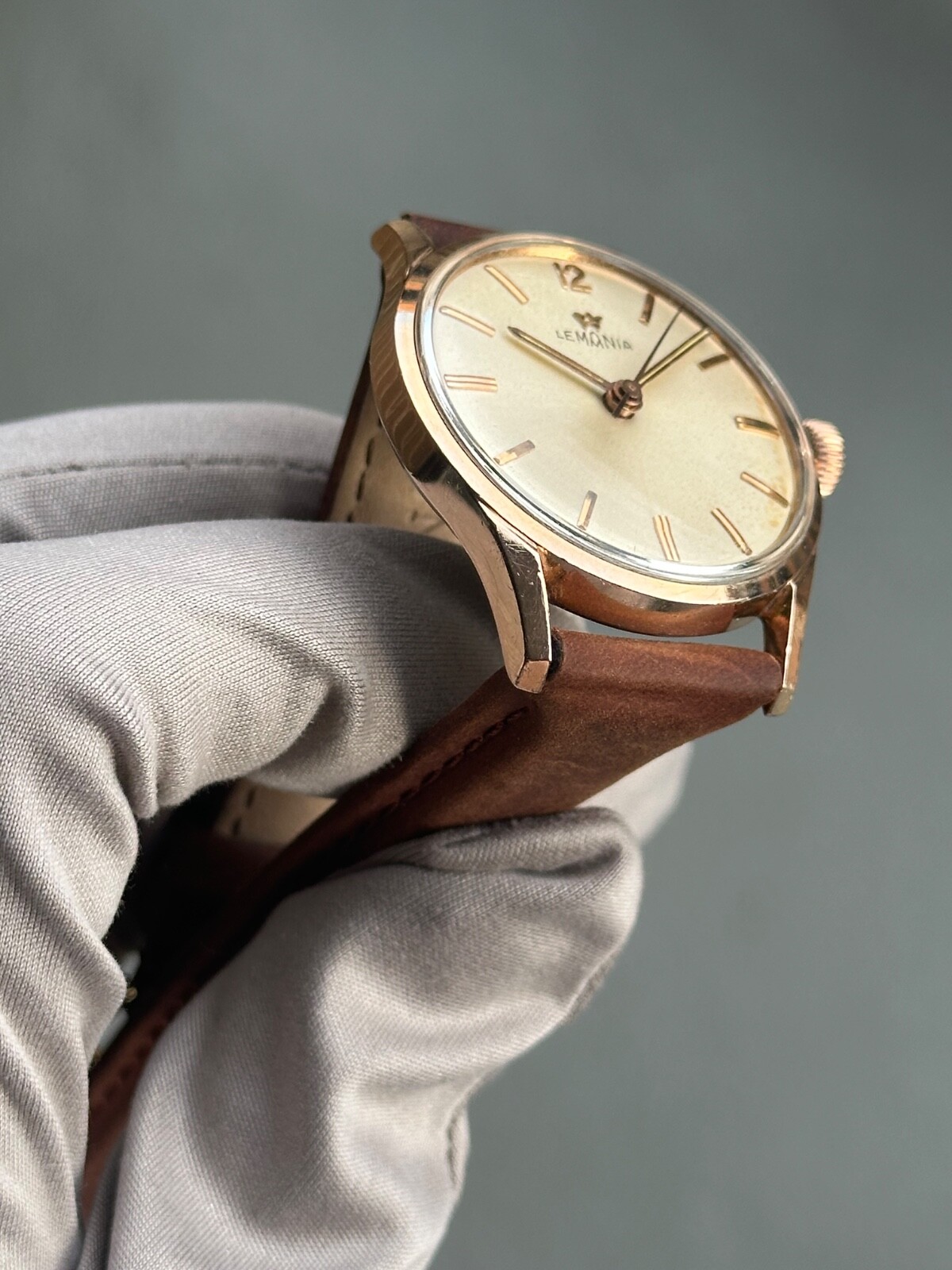 Vintage Lemania Manual-Wind Caliber 3060 Rose Gold Capped 34mm Ref. 918-5 KO