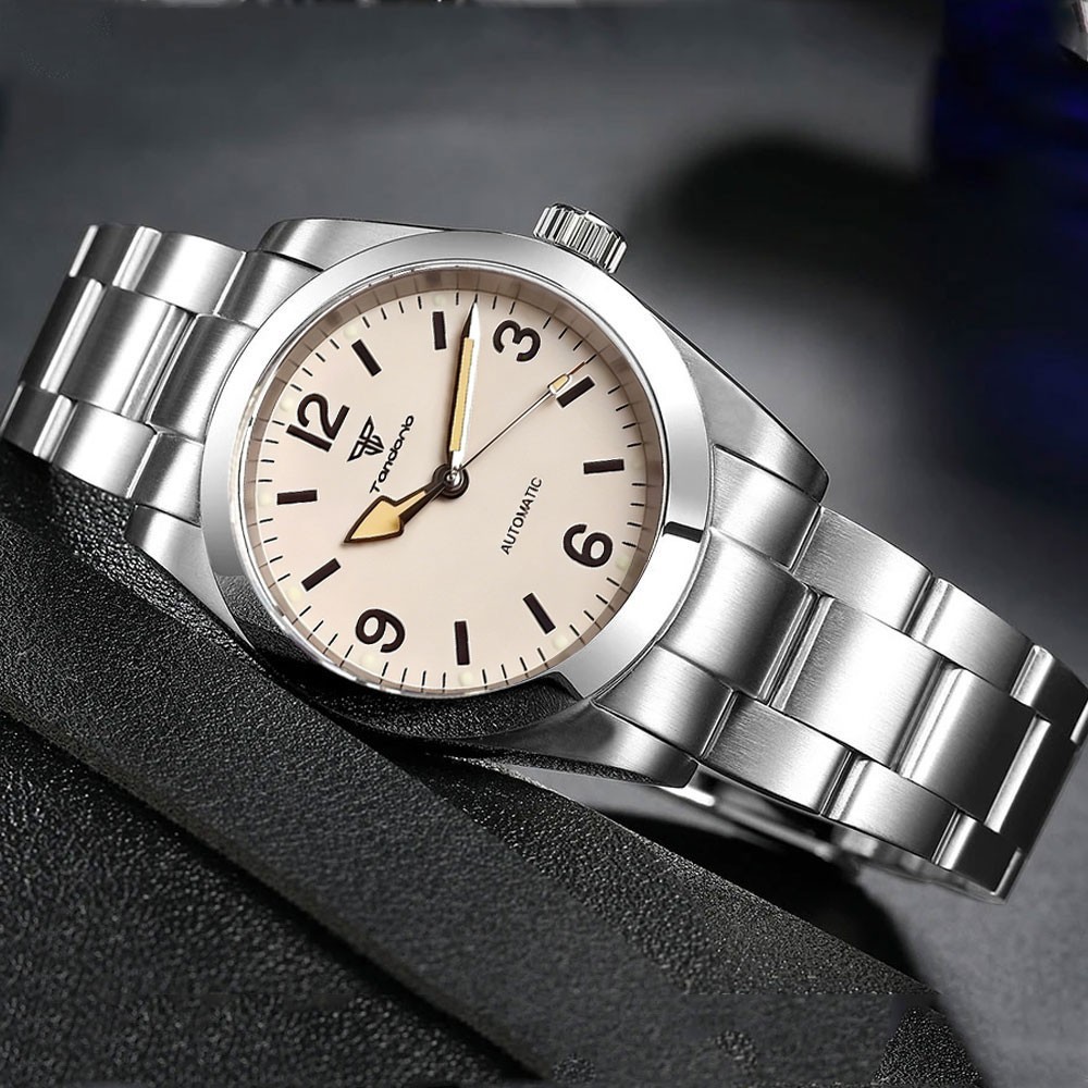 Tandorio 36mm/39mm Explorer Style Sapphire Automatic Men Watch NH35 Glide Clasp