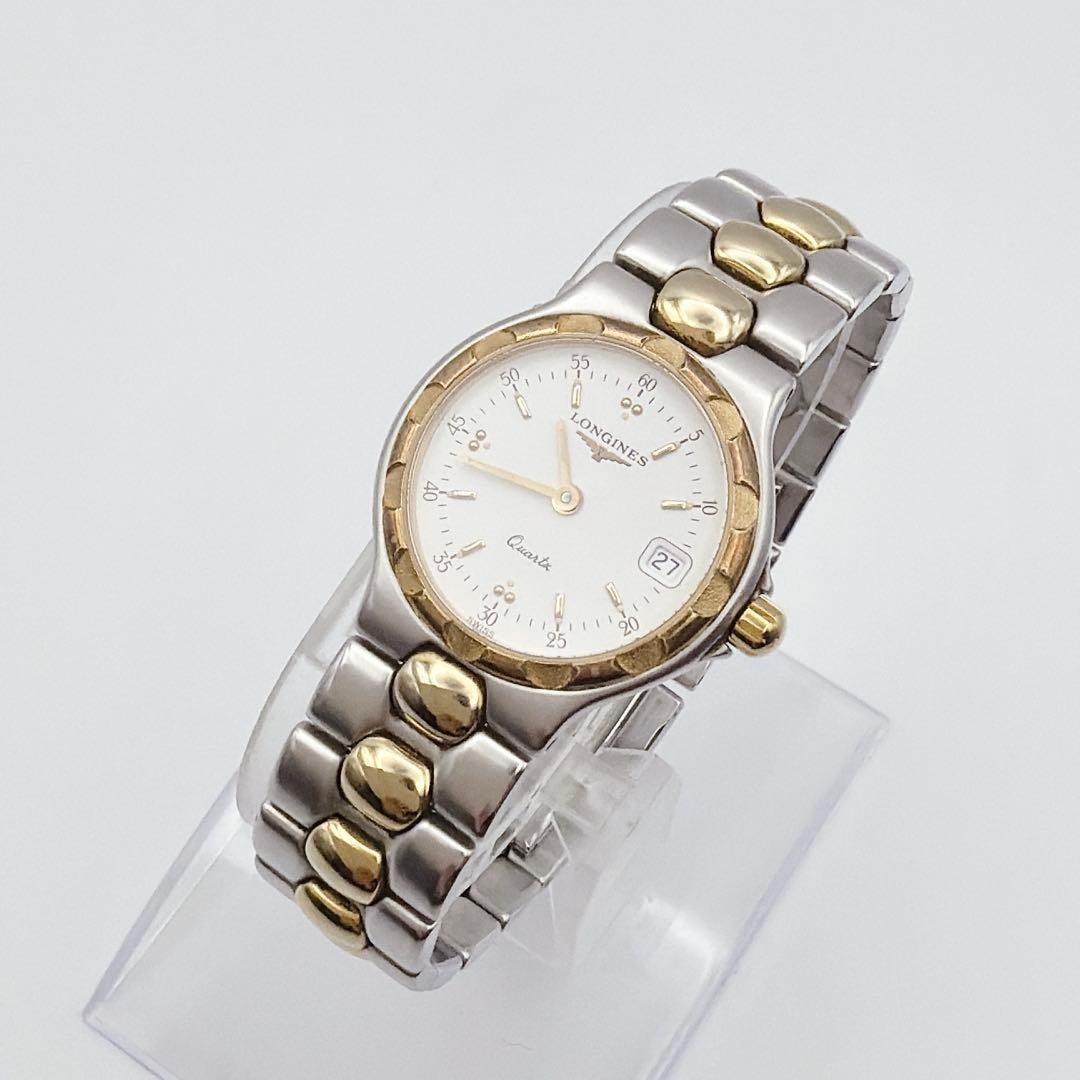 [Near Mint] Vintage Longines Conquest L1.114.3 Gold White Dial 23mm Ladies Watch
