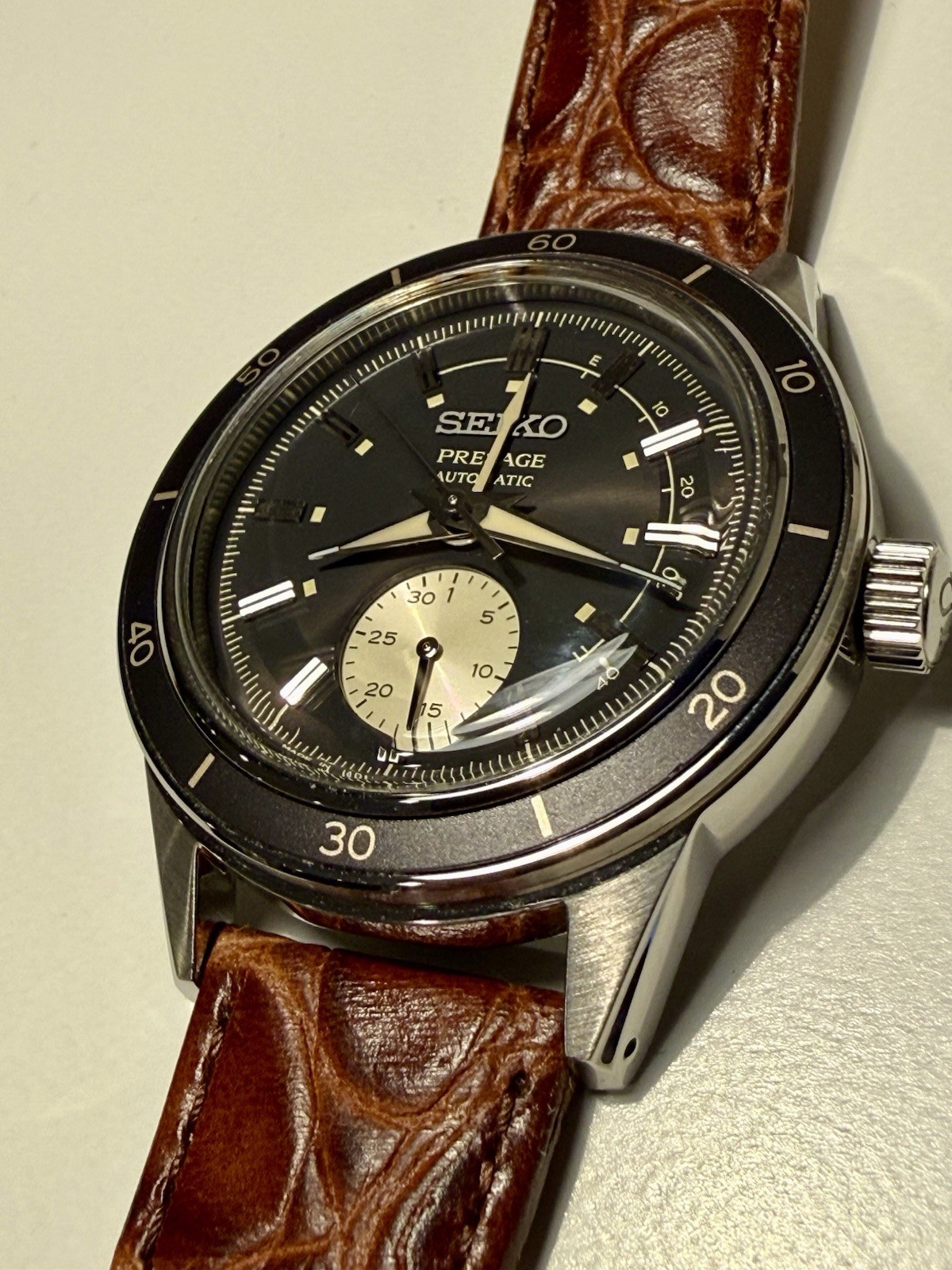 Seiko Presage Men’s Black Watch – SARY211 Automatic w Leather Strap And Bracelet