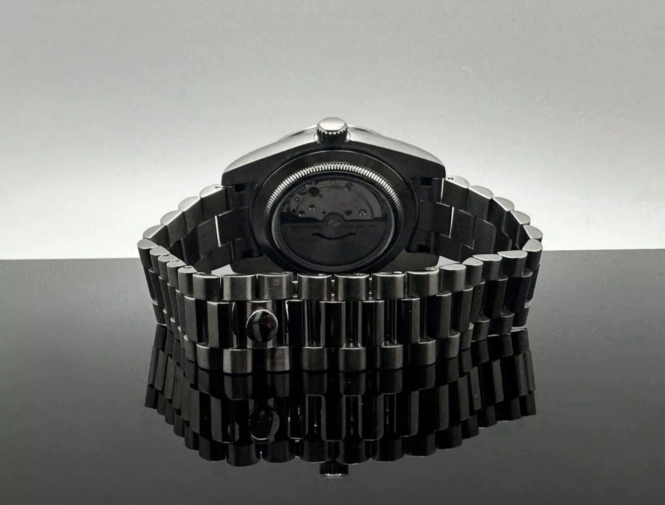 Custom 40mm President White Dial Style Mod Watch w/ Miyota 8285 Automatic