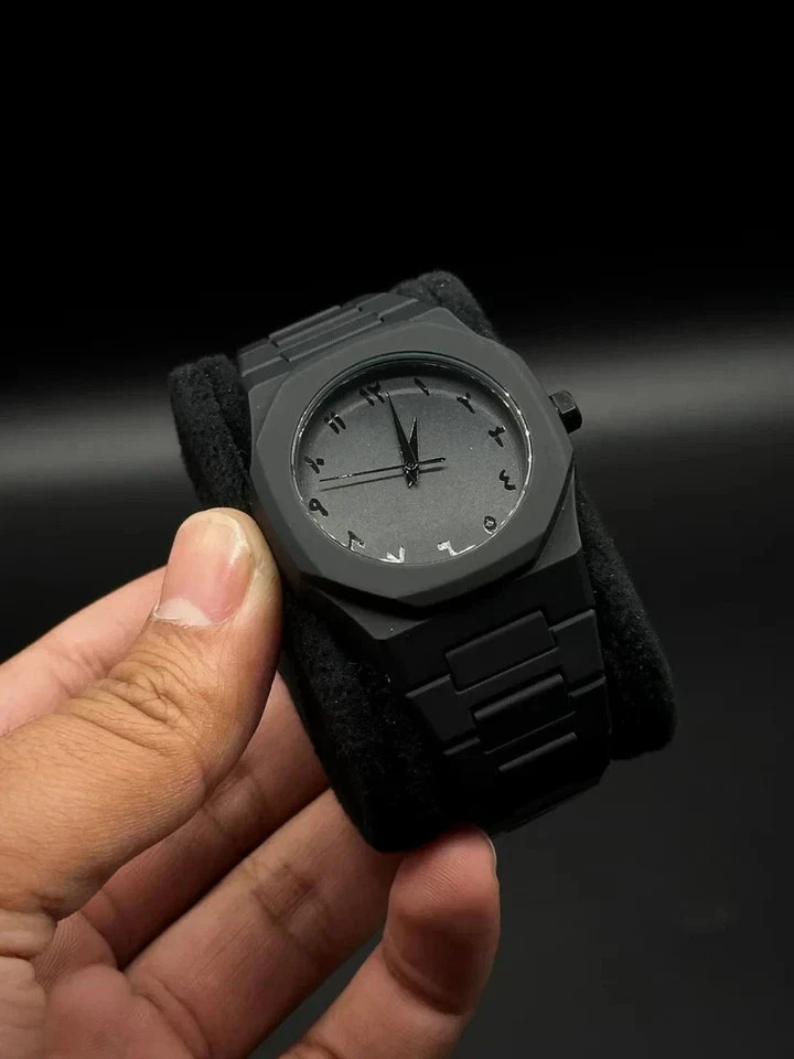 AURA Arabic Numeral Black Watch – Men’s Luxury Matte Stainless Steel Minimalist*
