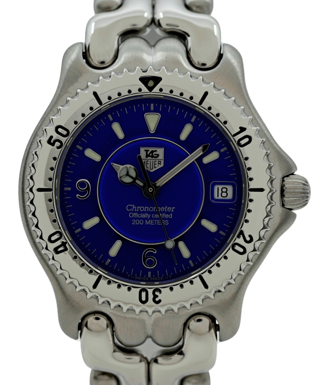 Tag Heuer 38mm Men’s SEL Link Blue Dial Automatic Chronometer Watch Ref: WG5116!