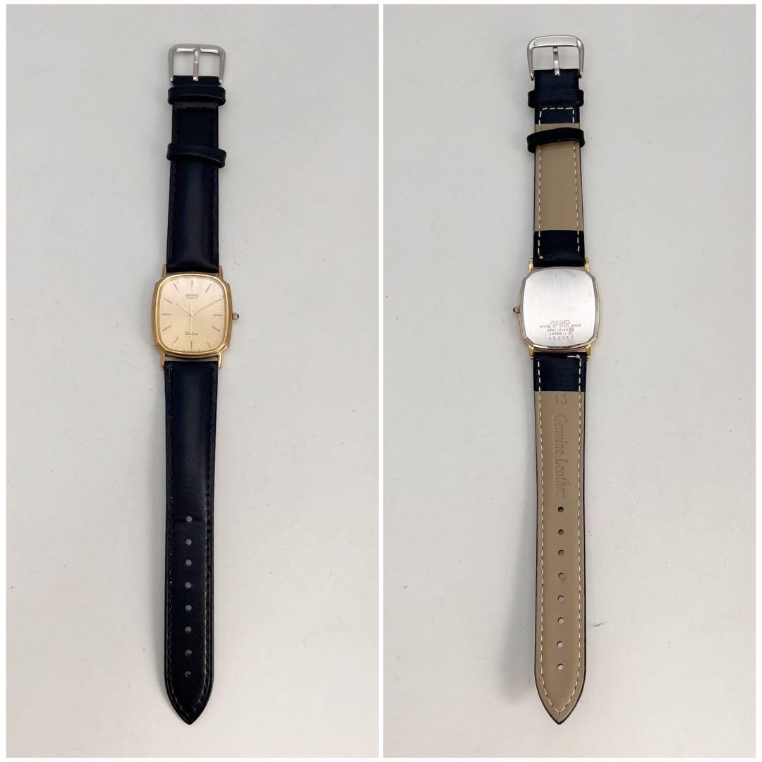 Dolce Quartz Gold Watch Wrist 17.0cm 6.7in Case 27.9mm Replaced Strap SEIKO