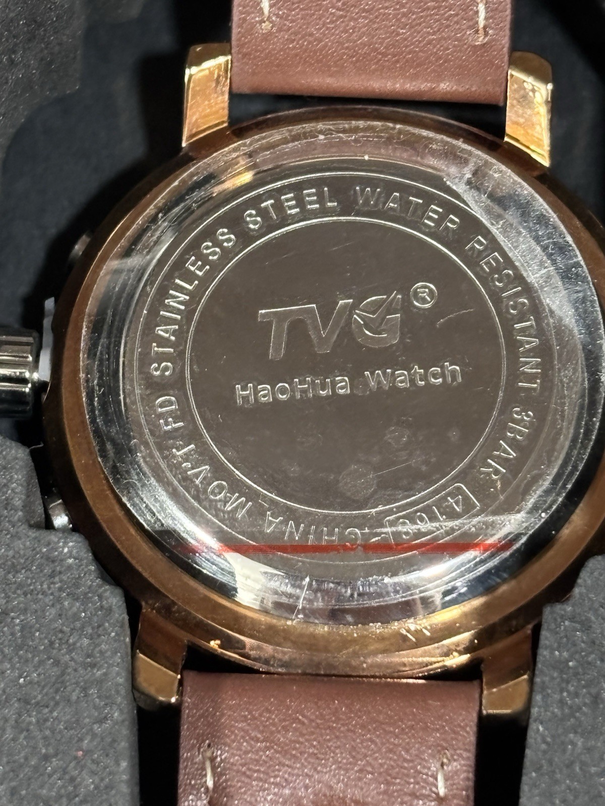 TVG Watch Analog & Digital Dark Brown Band Dual Display LED New & w Screwdriver