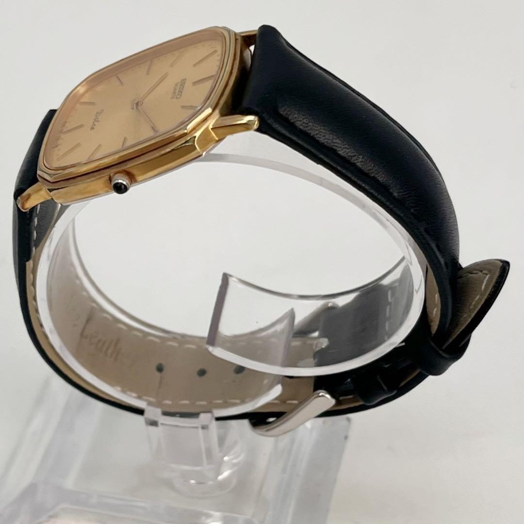 Dolce Quartz Gold Watch Wrist 17.0cm 6.7in Case 27.9mm Replaced Strap SEIKO