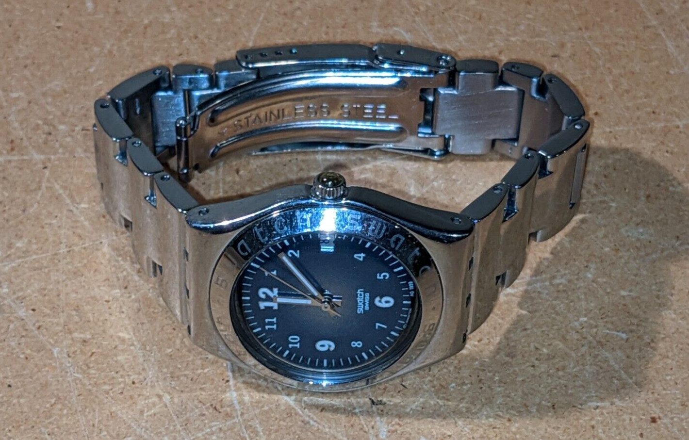Vintage Ladies SWATCH IRONY AG 1999 1990s Swiss Stainless Steel Bracelet Watch