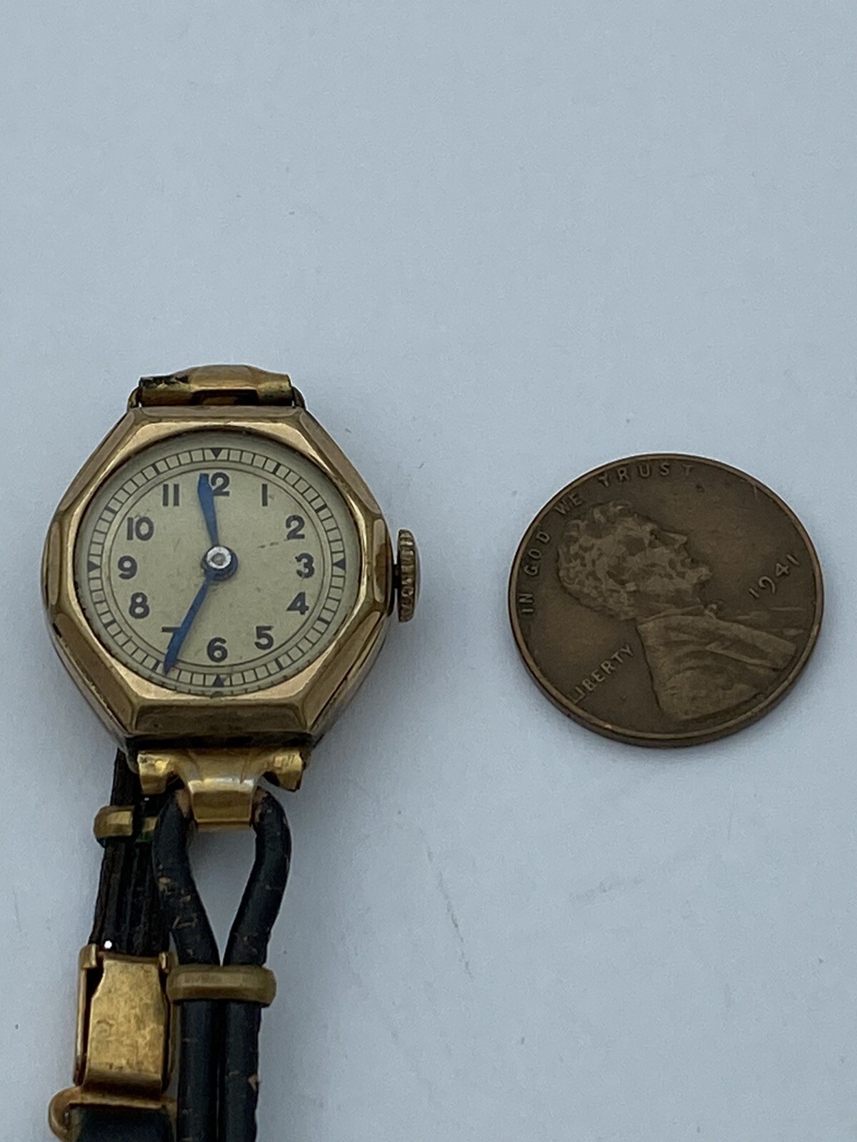 Vintage Watch No Makers Mark 1940s WWII? Walz Gold Double Case