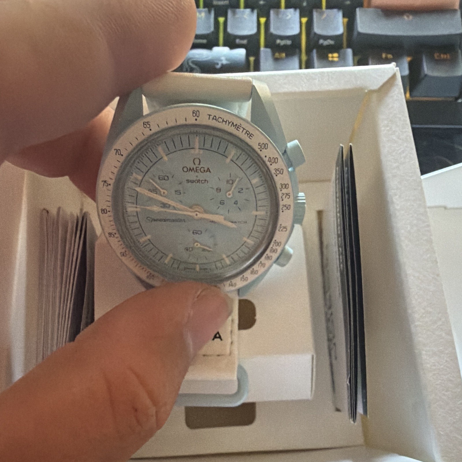OMEGA X Swatch Speedmaster Mission to Uranus Blue/White Quartz Chronograph