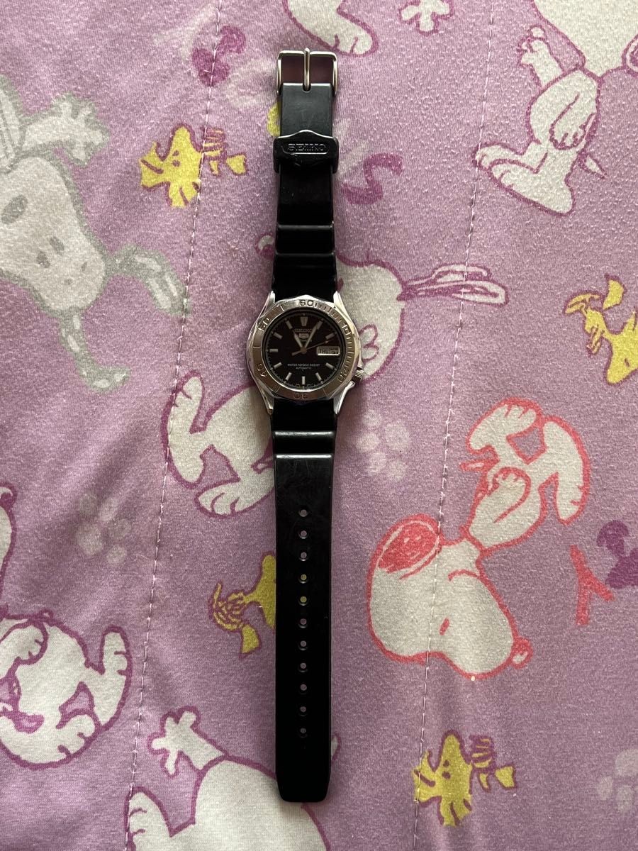 SEIKO 5 SPORTS Automatic Watch Black Dial 100M Water Resistant 7S26 01G0 Transpa
