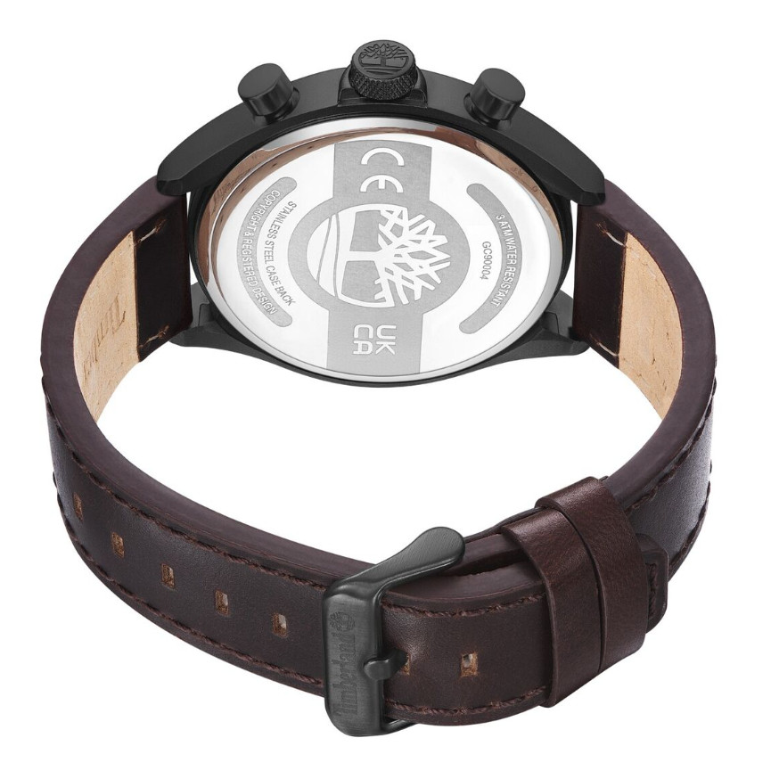 Timberland Chronograph Dark Brown Leather Blue Dial Men’s Watch TDWGC9000402