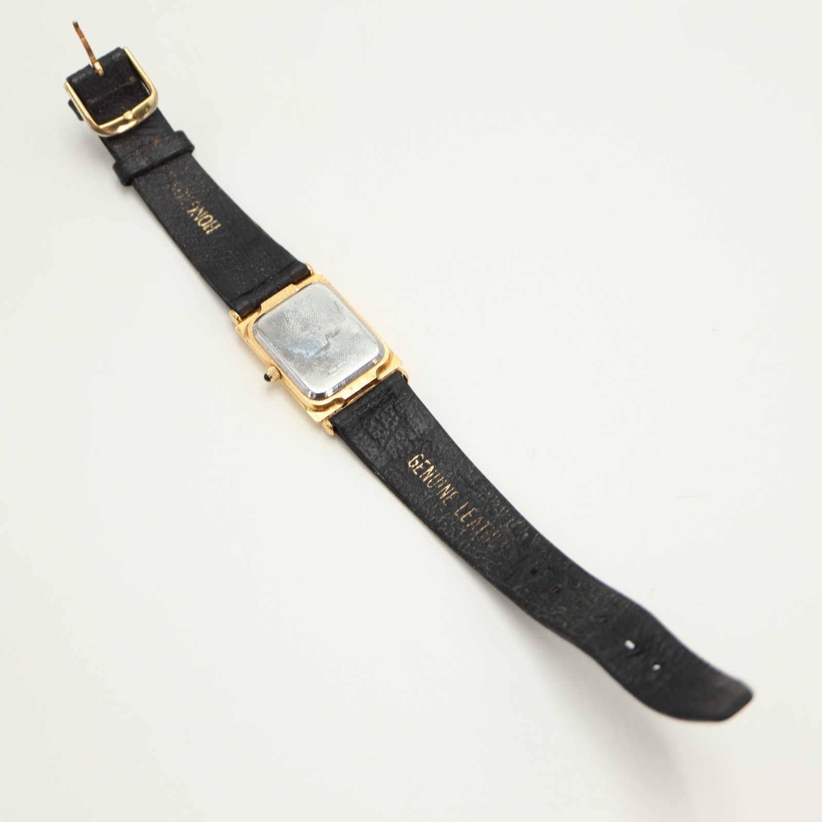 Vintage Benrus Diamond Tank Black Gold Tone 22mm Womens Watch w New Battery