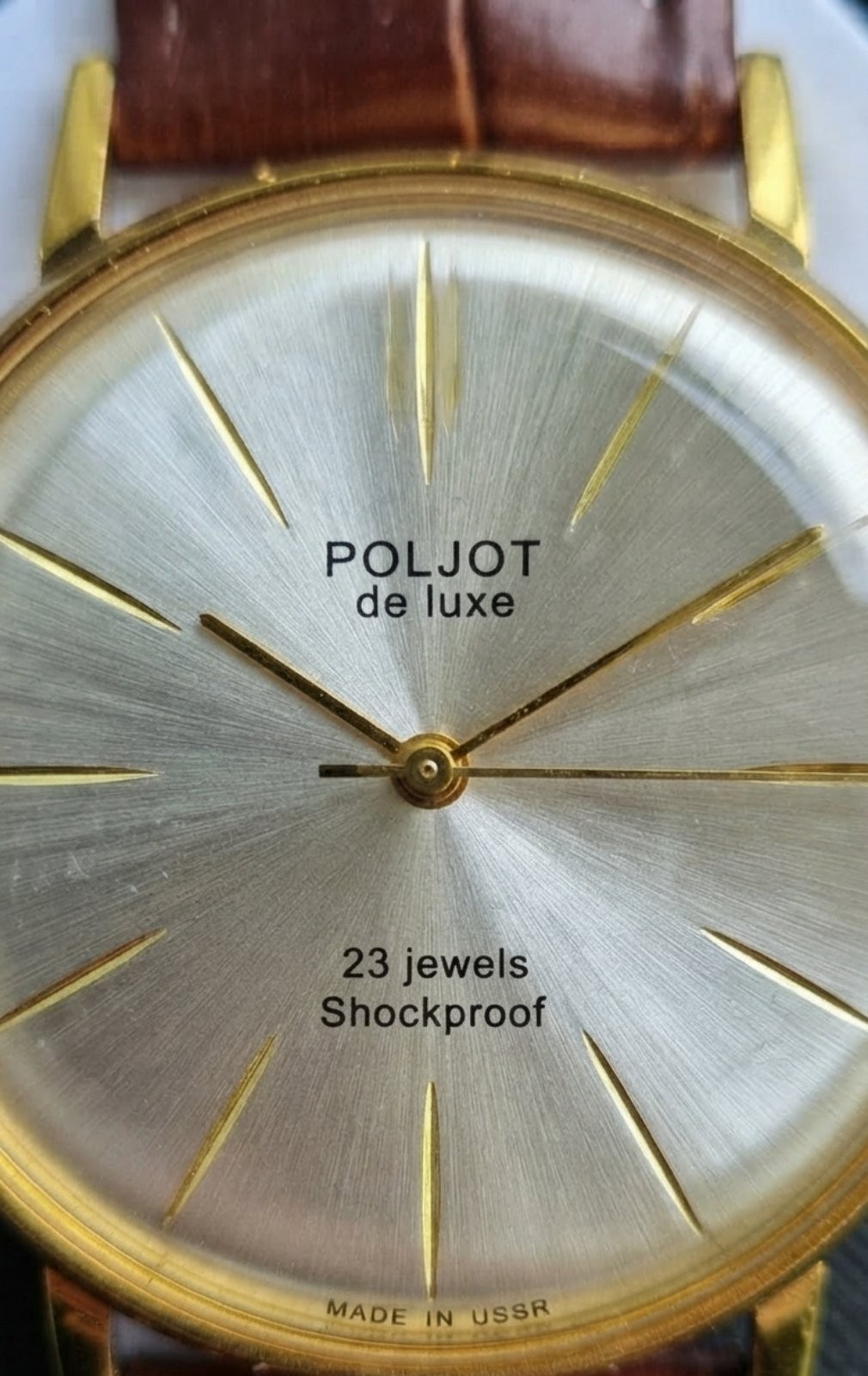 Vintage Poljot De Luxe 23 Jewels USSR Serviced Ultra Slim Mechanical Watch