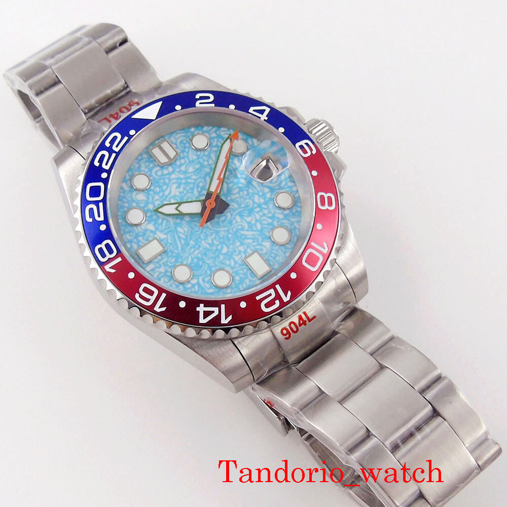 40mm NH35A Automatic Mens Watch Sapphire Glass Date PT5000 Miyota Luminous