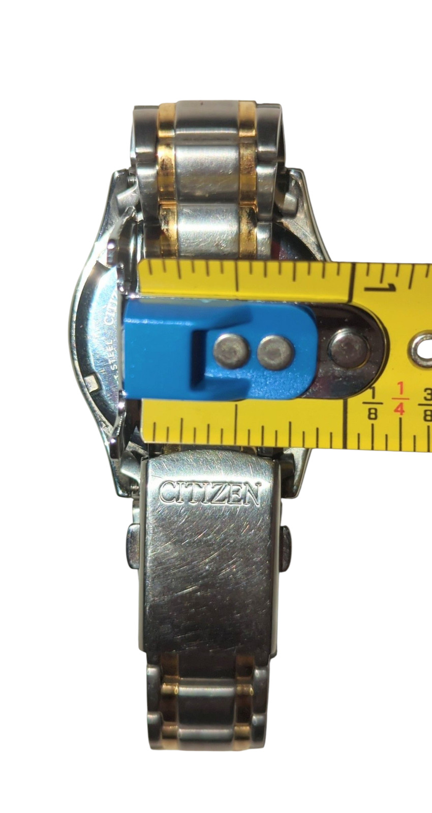 Citizen Eco-Drive E101-S053439 Two Tone WR 100M Day Date Watch Fresh Battery!
