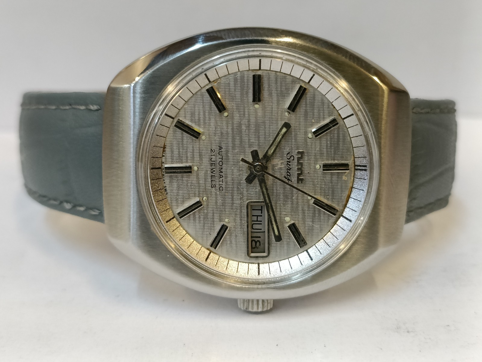HMT SURAJ 21J AUTOMATIC PATINA SILVER DIAL INDIA MEN’S WORKING CONDITION