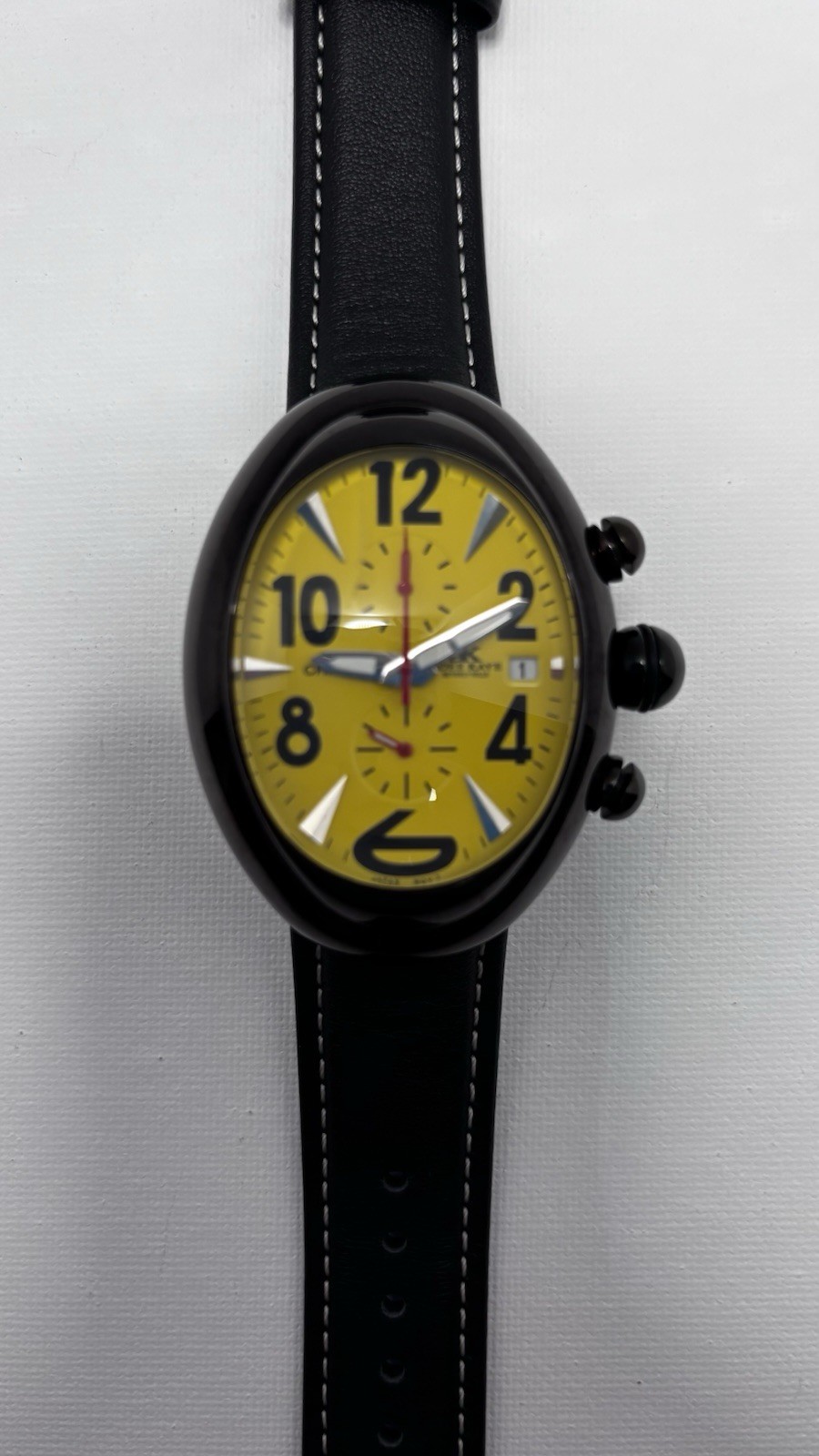 Adee Kaye Beverly Hills Sport Collection Chronograph Yellow Dial 46mm