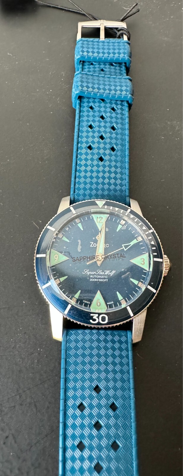 Zodiac ZO9217 Super Sea Wolf Skin Steel 39 mm Blue Dial Automatic Men’s Watch