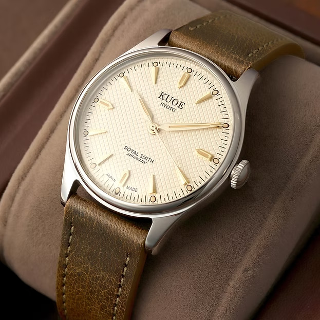 KUOE Kyoto Royal Smith 90-006 Gold Ivory Waffle Dial Miyota 9039 Auto Unused JP