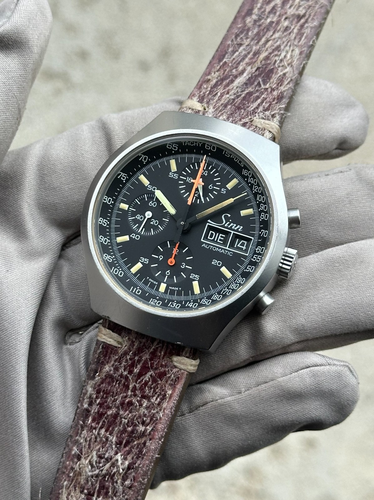 Vintage Sinn 157 Lemania 5100 Automatic Chronograph 40mm w/ Box