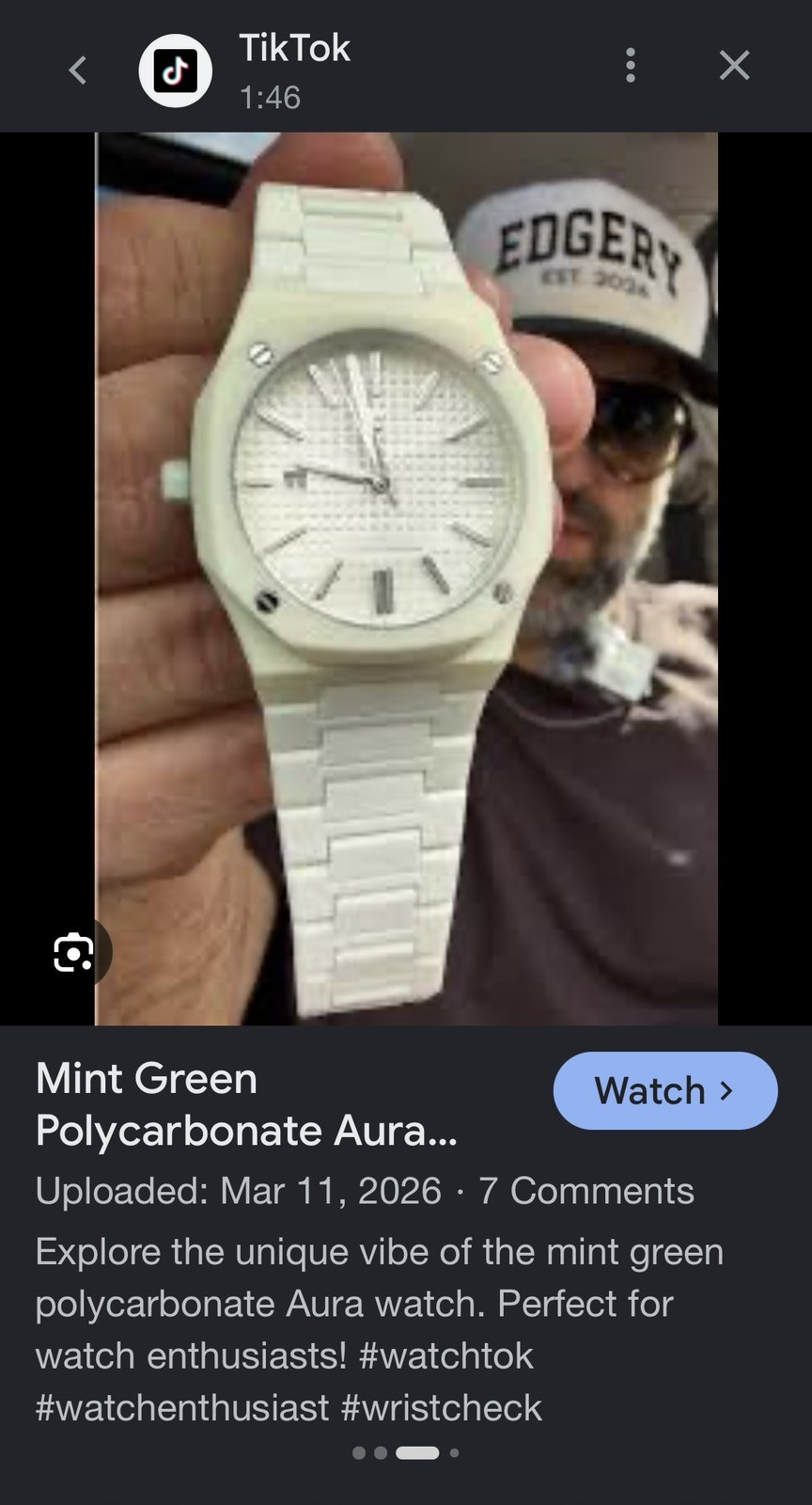 AURA Polycarbonate: ALMOND Color (The Viral Discontinued Watch-Super Rare Color)
