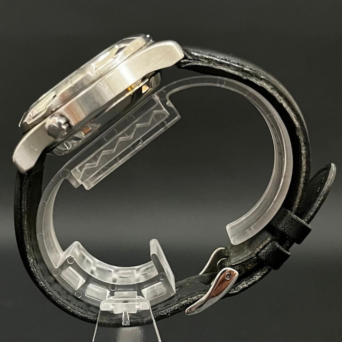 SEIKO 5 Sports 7S36-00B0 38mm See-Through Back 10ATM MORELLATO Leather Strap