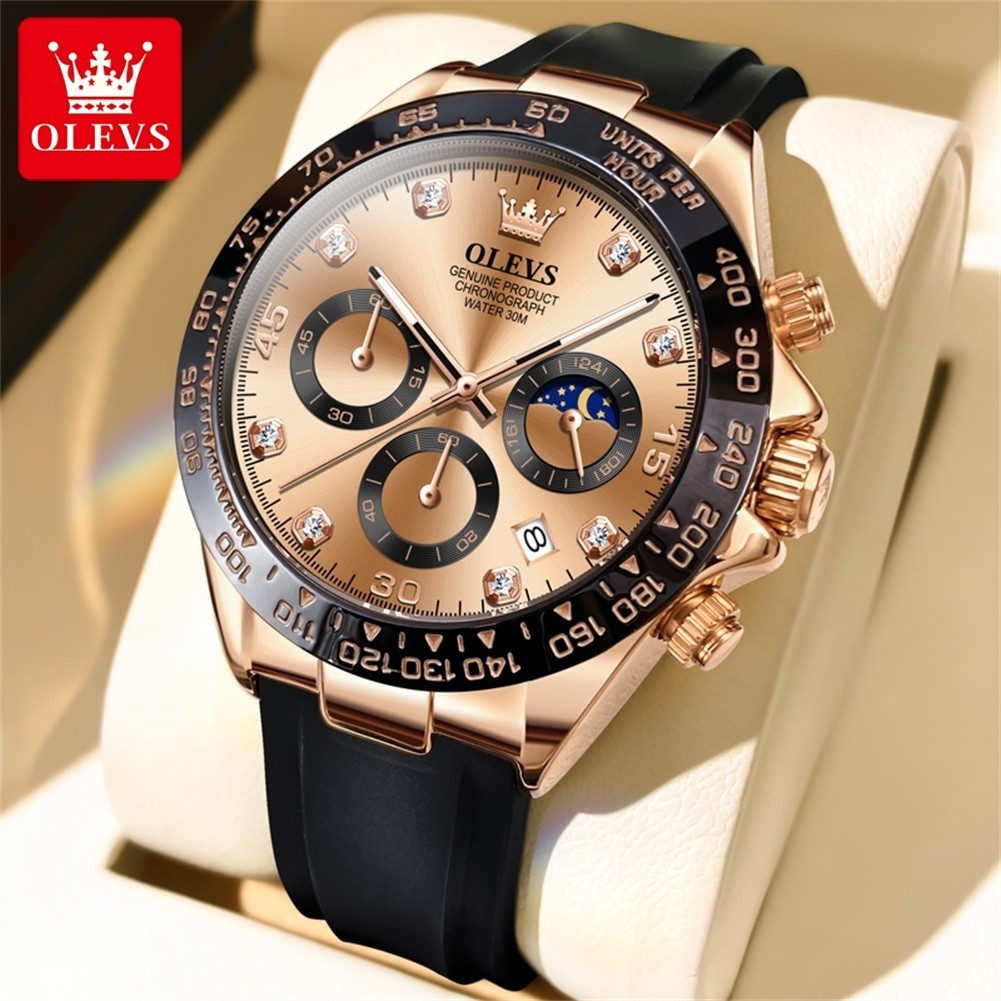 Waterproof Quartz Luxury Watch OLEVS Business Men’s Luminous Date Strap
