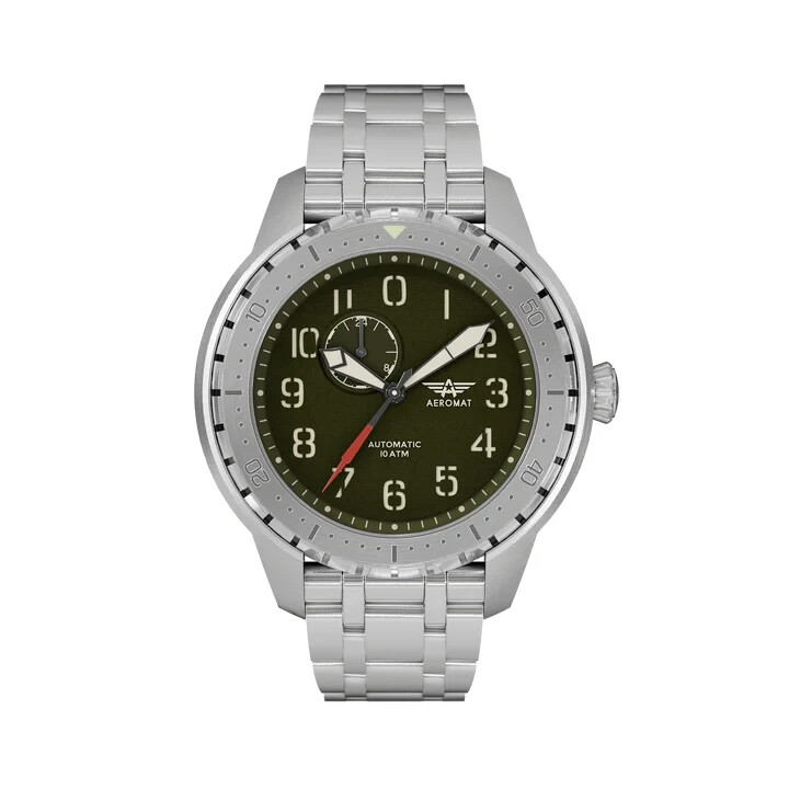 Aeromatic Pilot Beluga Jet Black Automatic Stainless Steel Mens Watch New In Box