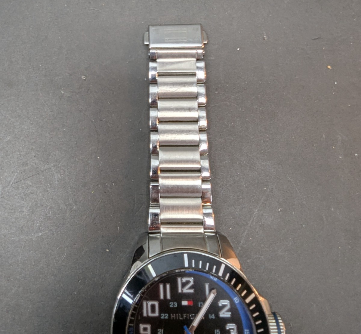 Tommy Hilfiger Three Hand Stainless Steel Black Dial 46mm Watch 30M / 3 ATM