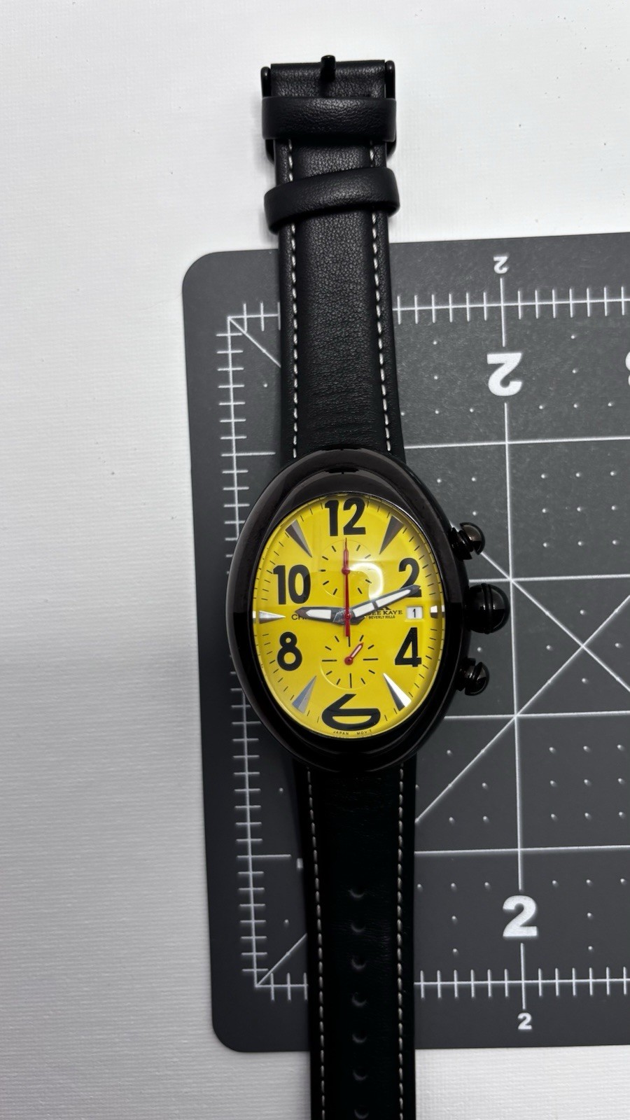 Adee Kaye Beverly Hills Sport Collection Chronograph Yellow Dial 46mm